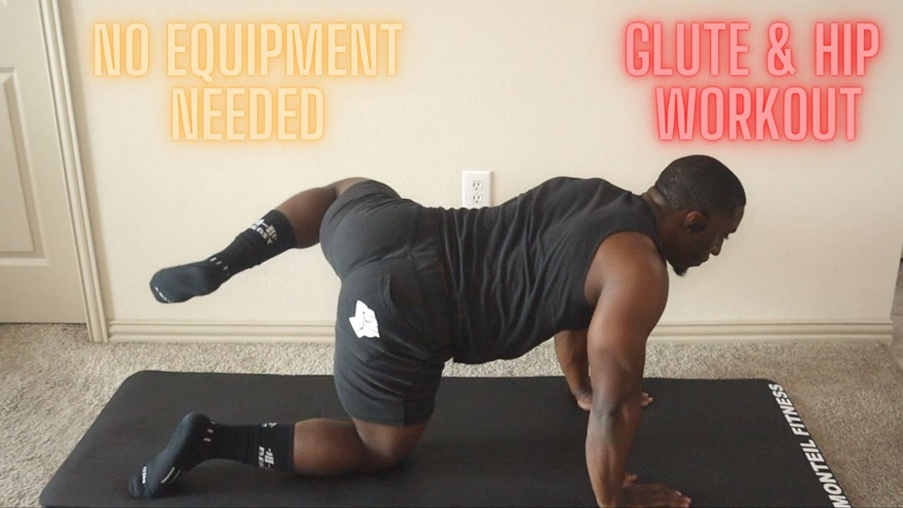 GLUTE & HIP WORKOUT (NO EQUIPMENT NEEDED) - YouTube