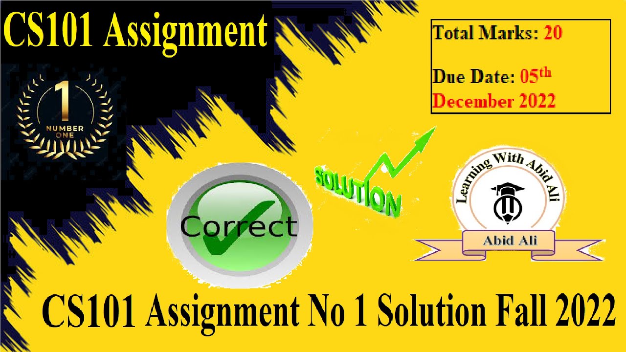 cs101 introduction to computing assignment 1