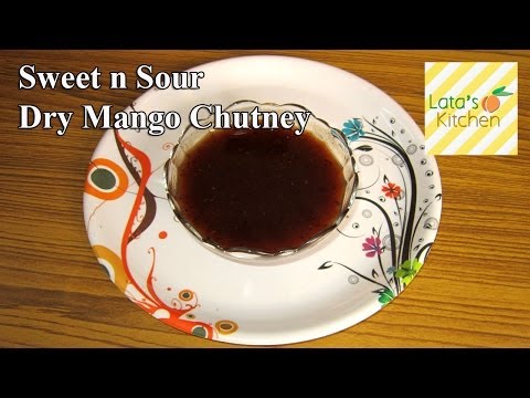 Sweet and Sour Dry Mango Chutney Recipe Video - Indian Vegetaria - Lata's Kitchen