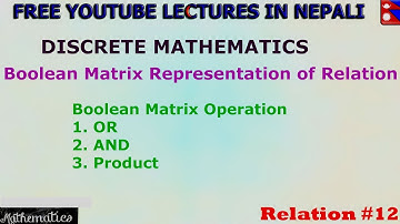 #12 Relation || Boolean Operations||