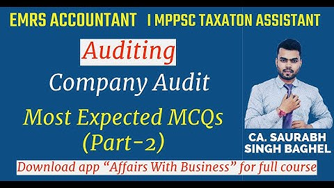 EMRS Accountant Vacancy 2023 || Auditing MCQ (Part-2) || Best Auditing MCQs
