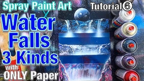 [howto]spray paint WATERFALLS EASY/learn spray paint art tutorial