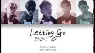 DAY6 - Letting Go Instrumental   Lyrics KARAOKE (with BG Vocals Color Coded Hang/Rom/Eng) (놓아 놓아 놓아)