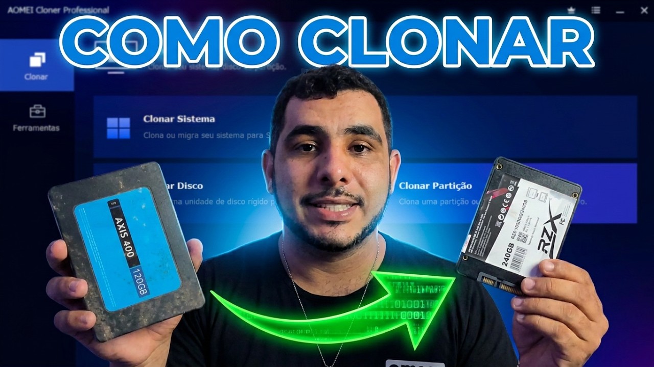 Como Clonar HD para SSD com o AOMEI Cloner (Rápido e Fácil!) - YouTube