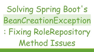 Solving Spring Boot