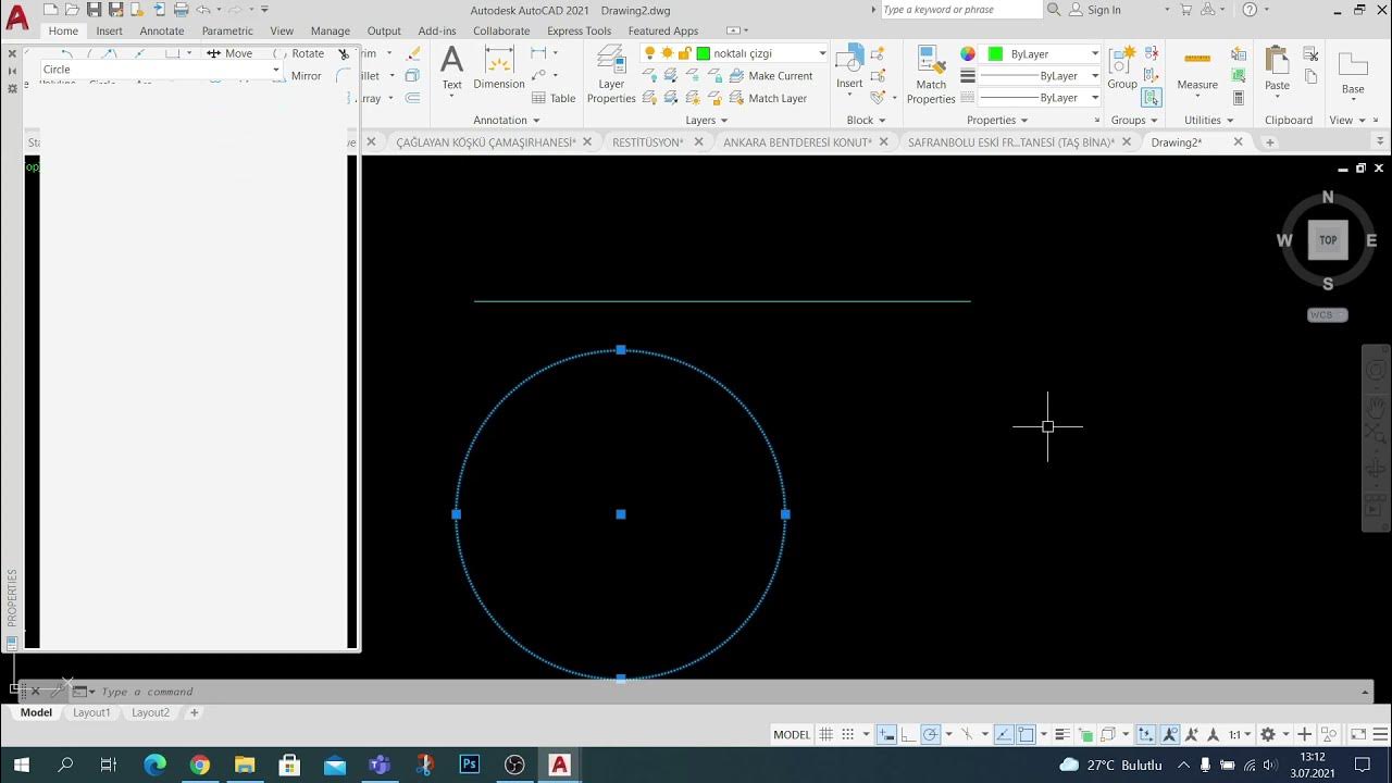 AutoCAD 2D 21. Ders Properties, Match Properties, Quick Properties