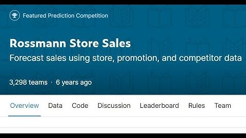 Kaggle Winning Solution Series: Rossman store sales forecast