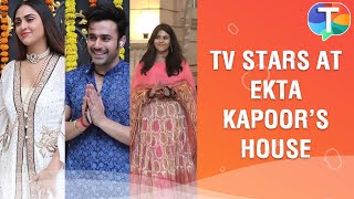 TV stars at Ekta Kapoor's house for Ganpati Darshan | Krystle D'Souza, Pearl V Puri, Riddhi, Sanaya