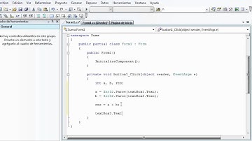 Suma de dos números en c sharp (Visual Basic 2008 expres)