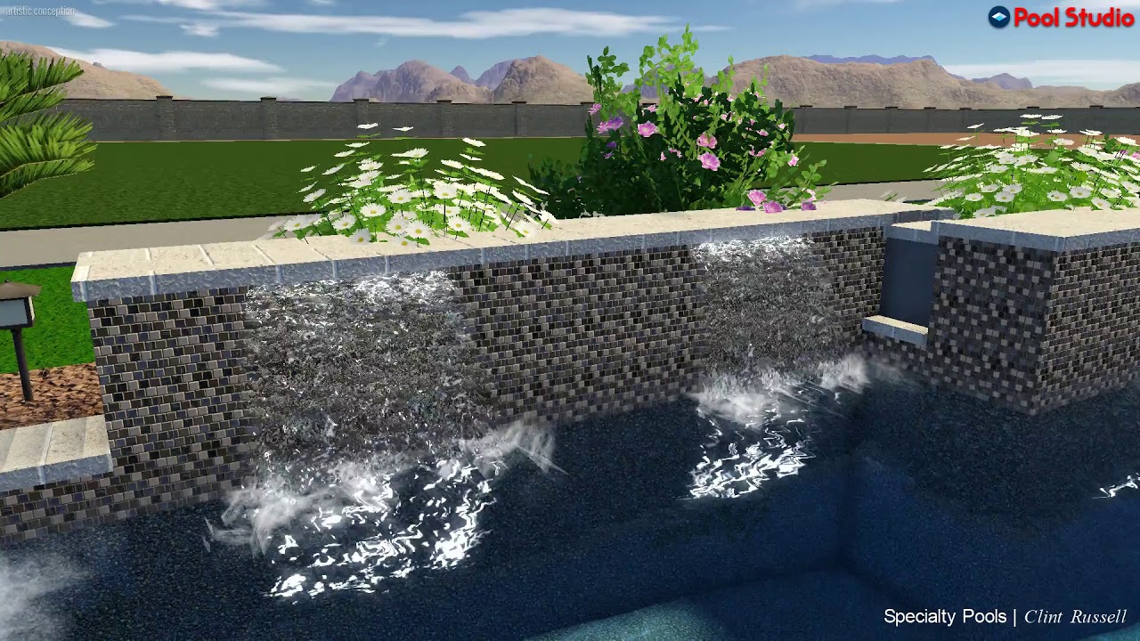 Smith Pool Design with Swim Up Bar & Ramada