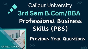 Professional Business Skills (PBS)| Previous Year Question Paper| 3rd Sem| Calicut University