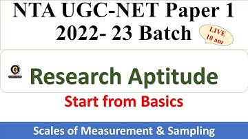 Research Aptitude -   Paper 1 | Scales of Measurement & Sampling  | NTA UGC NET - Dr Triptii