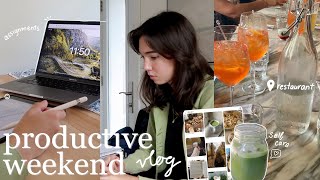 productive weekend vlog | schoolwork and self care
