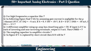 MCQ Questions Analog Electronics - Part 2 with Answers
