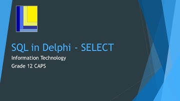 How to do an SQL SELECT in Delphi