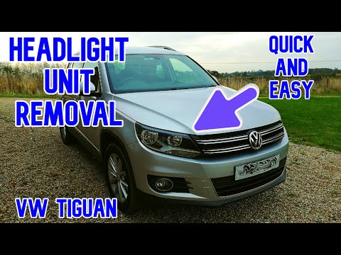 VW Tiguan 2008-2017 Снятие фар. Как снять блок-фару на Фольксваген Тигуан.