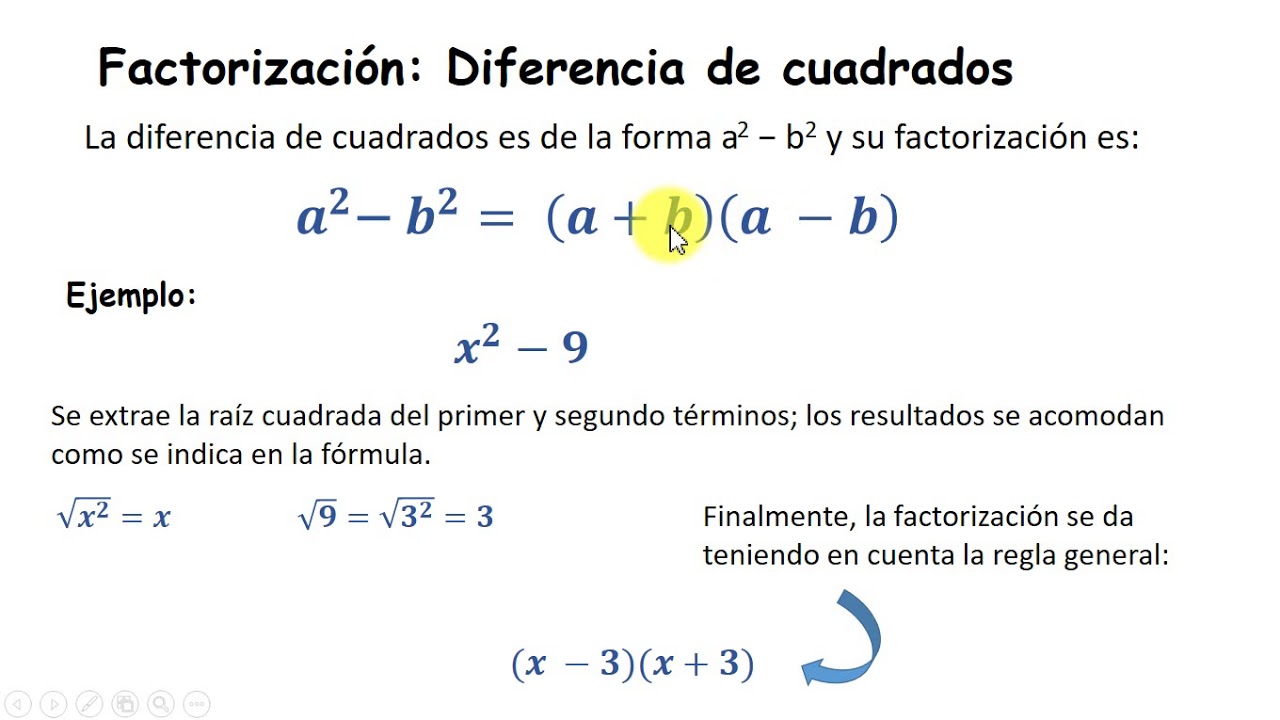 Factorización - Diferencia de Cuadrados 2 - YouTube
