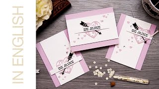 Textured paper Valentine's Day Cards. Clean & Simple Die Cutting #37