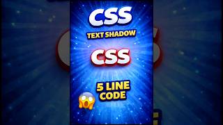 CSS Text Shadow 😱 | 5 Line Code