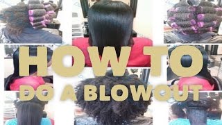 How To DO A DOMINICAN BLOWOUT ON NATURAL HAIR (Full Tutorial In Salon)