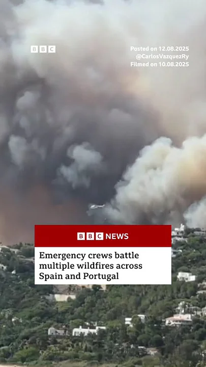 Flames near Madrid as wildfires burn across Spain and Portugal. #Wildfires #BBCNews