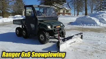 04 Polaris Ranger 6x6 Snowplowing 72" KFI Snowplow