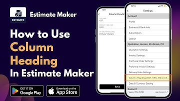How to use column heading | Estimate & Invoice - Maker App For Android | iPhone
