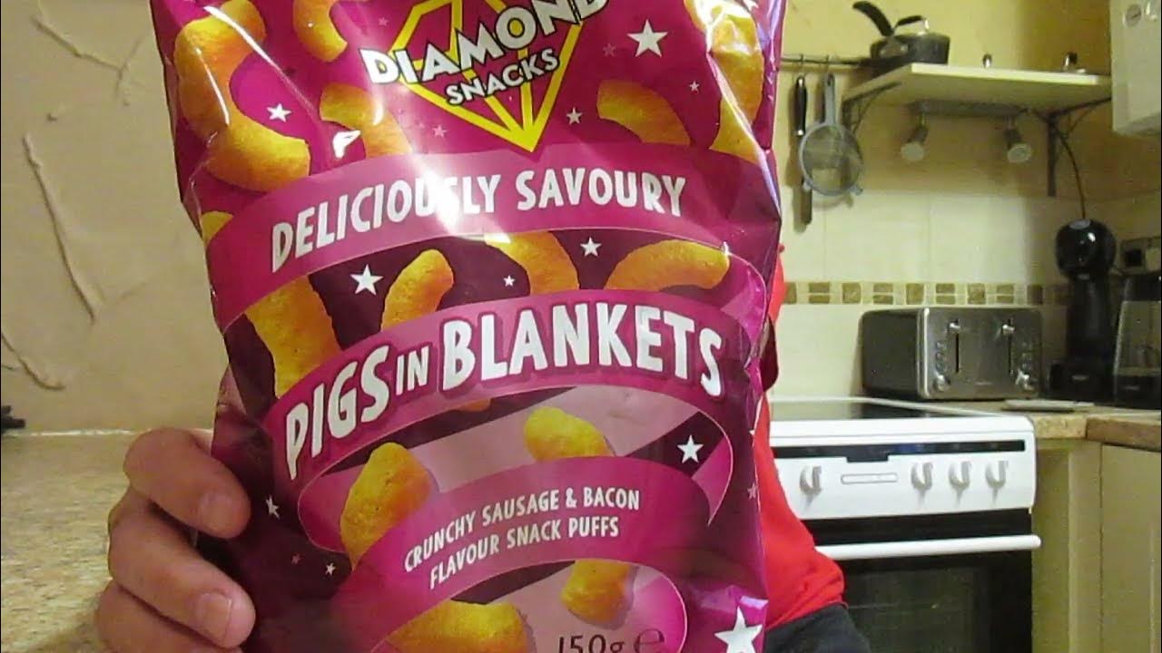 Pigs in Blankets Diamond Snacks Iceland £1.00 Snack Review YouTube