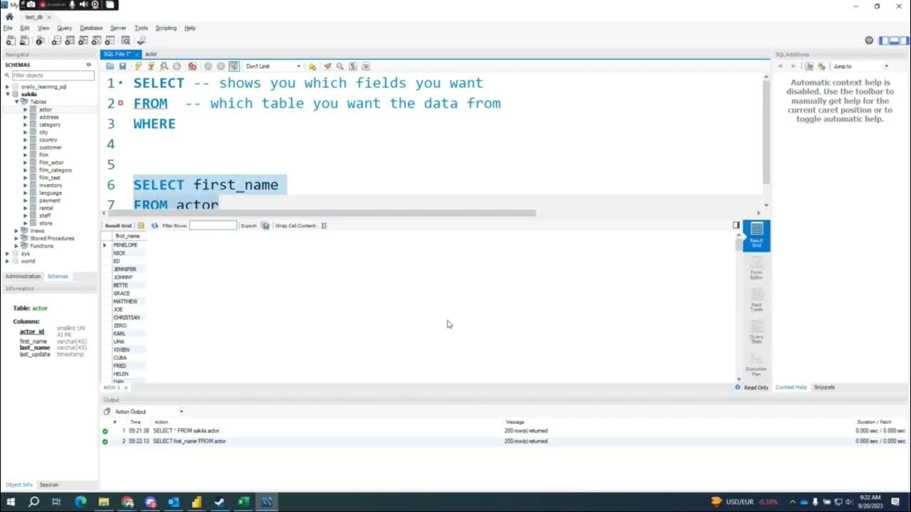 SQL: SELECT, FROM, WHERE - YouTube
