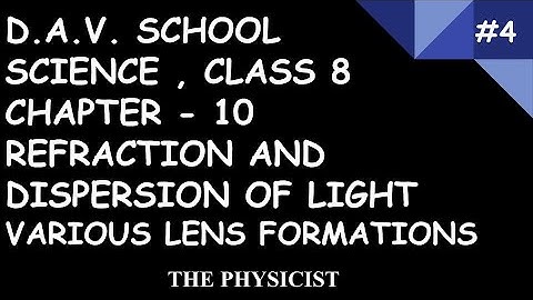 D.A.V. |CLASS 8 |SCIENCE|CHAPTER - 10|REFRACTION AND DISPERSION OF LIGHT|VARIOUS LENS FORMATIONS |#4