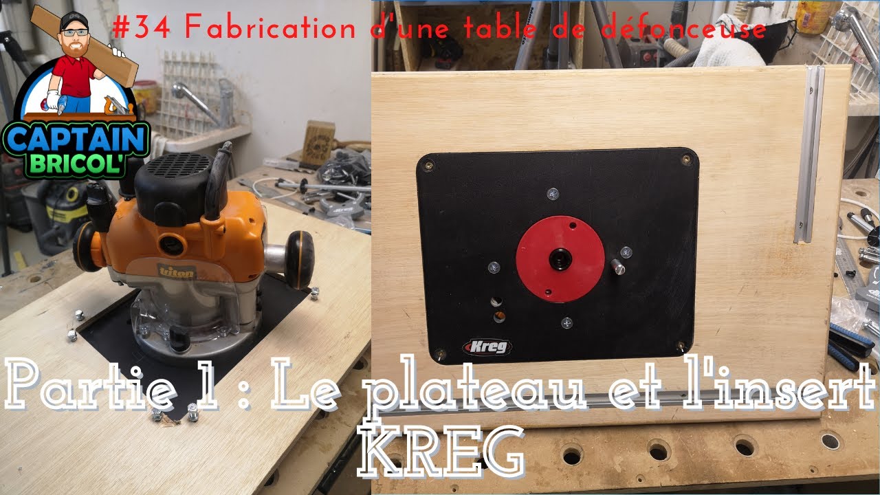 34 [Fabrication table de défonceuse] – Débit du plateau et insertion de la  plaque KREG PRS4034 