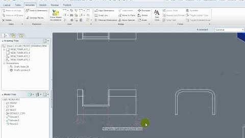 Use of ordinate dimensions in proengineer wildfire5.wmv