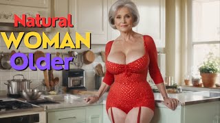 Vintage Charm: Perfect Kitchen Look for Natural Women #over60 #over70 #naturalwoman