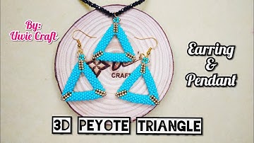 Beading Tutorial: How to make 3D PEYOTE TRIANGLE EARRING OR PENDANT//Peyote Stitch