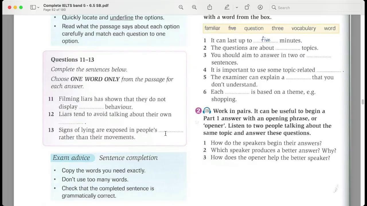 IELTS bands 5-6.5 - Reading - The truth about lying - YouTube