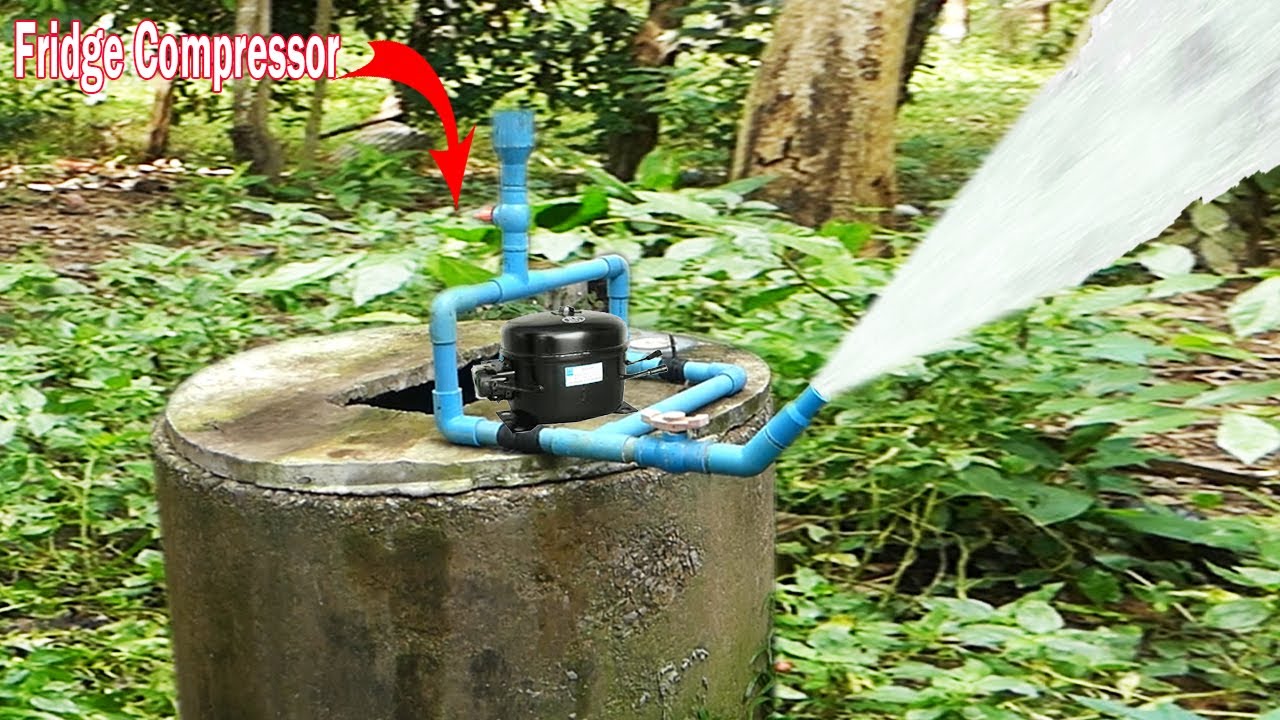 I turn fridge compressor into a water pump speed 280m3 / hour Vs Free