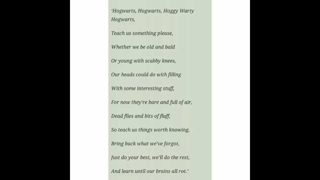 Hogwarts School Song