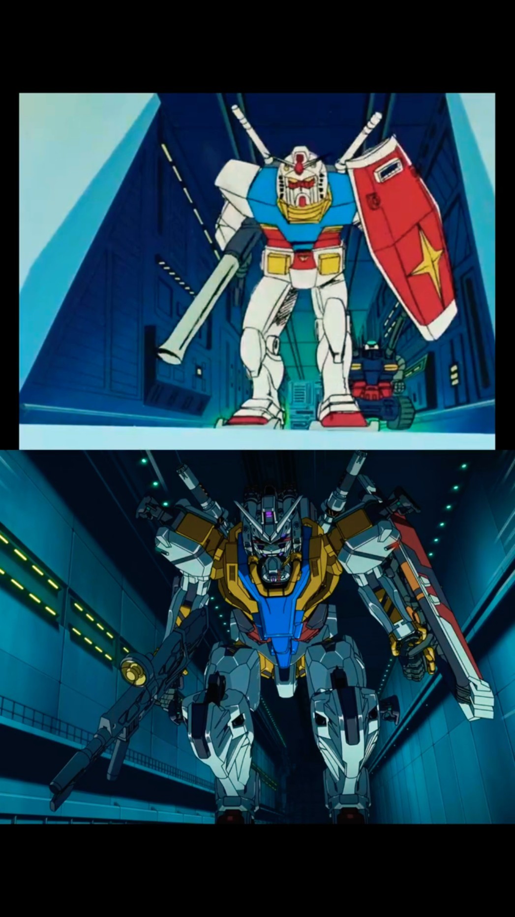 RX-78 Gundam 1st Catapult Launch (1979 & GQuuuuuuX Comparison