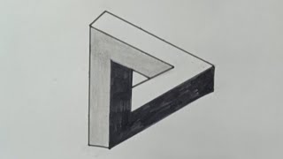 3d illusion drawing easy! How to draw an impossible triangle