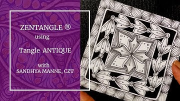 Zentangle® Mini Project with Tangle ANTIQUE, beginners tutorial