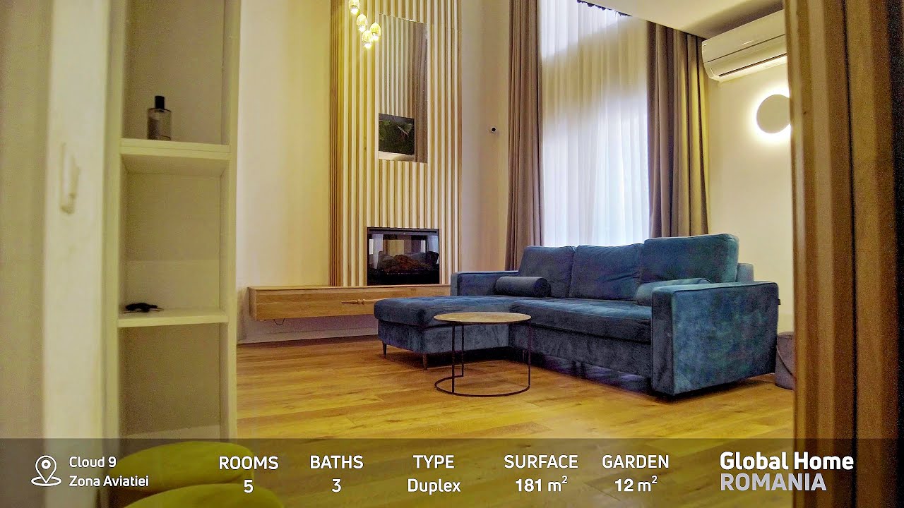 📍 Cloud 9 - Aviatiei | 181 Sqm Double Duplex + Parking + Garden | Designer Finishes | Global Home Ro