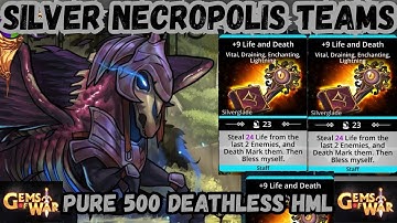 5 Silver Necropolis Teams H/M/L/D PURE FACTION 500 Life and Death | Gems of War Delve Guide 2025