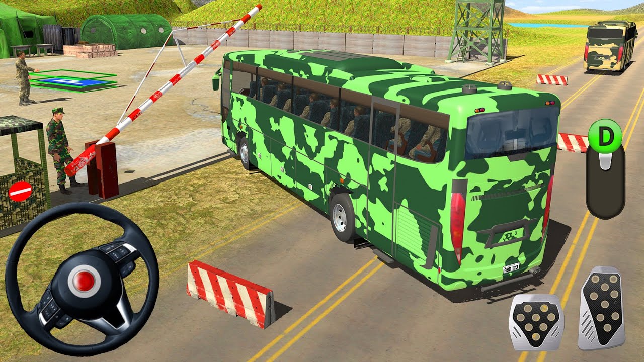US Army Bus Driving Simulator - Offroad Military Coach Soldier Transporter - Android Gameplay