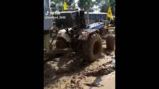New Holland Power in Mud With Trolley   Modified Tractors Lovers Alloy wheels BigTyres Modified