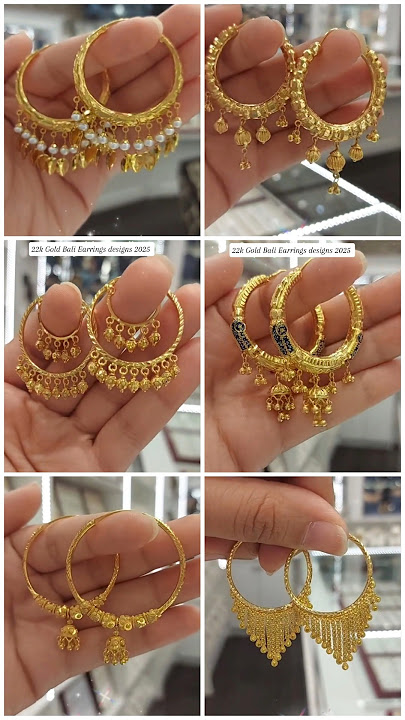 Traditional Gold Bali Earrings designs for women #shortvideo #trending #goldjewellery #goldearrings