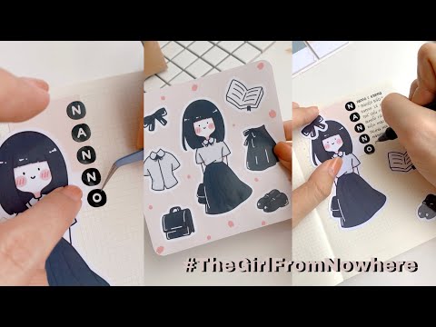 Trang Trí Sổ Với Sticker NANNO - Cô Gái Đến Từ Hư Vô // Happy Hidari #Shorts
