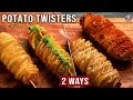 Potato Twisters at Home - 2 ways Baked &amp; Fried | Potato Starters/ Snacks | Potato Spiral Stick