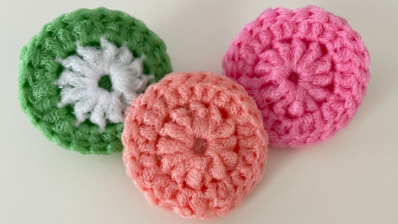 Nylon Pot Scrubber Free Crochet Pattern - Right Handed - YouTube