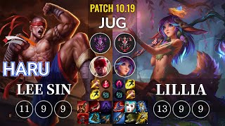 HLE Haru Lee Sin vs Lillia Jungle - KR Patch 10.19