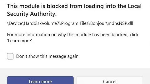How to fix mdnsNSP.dll (Bonjour) is Blocked from loading into LSA in Windows 11